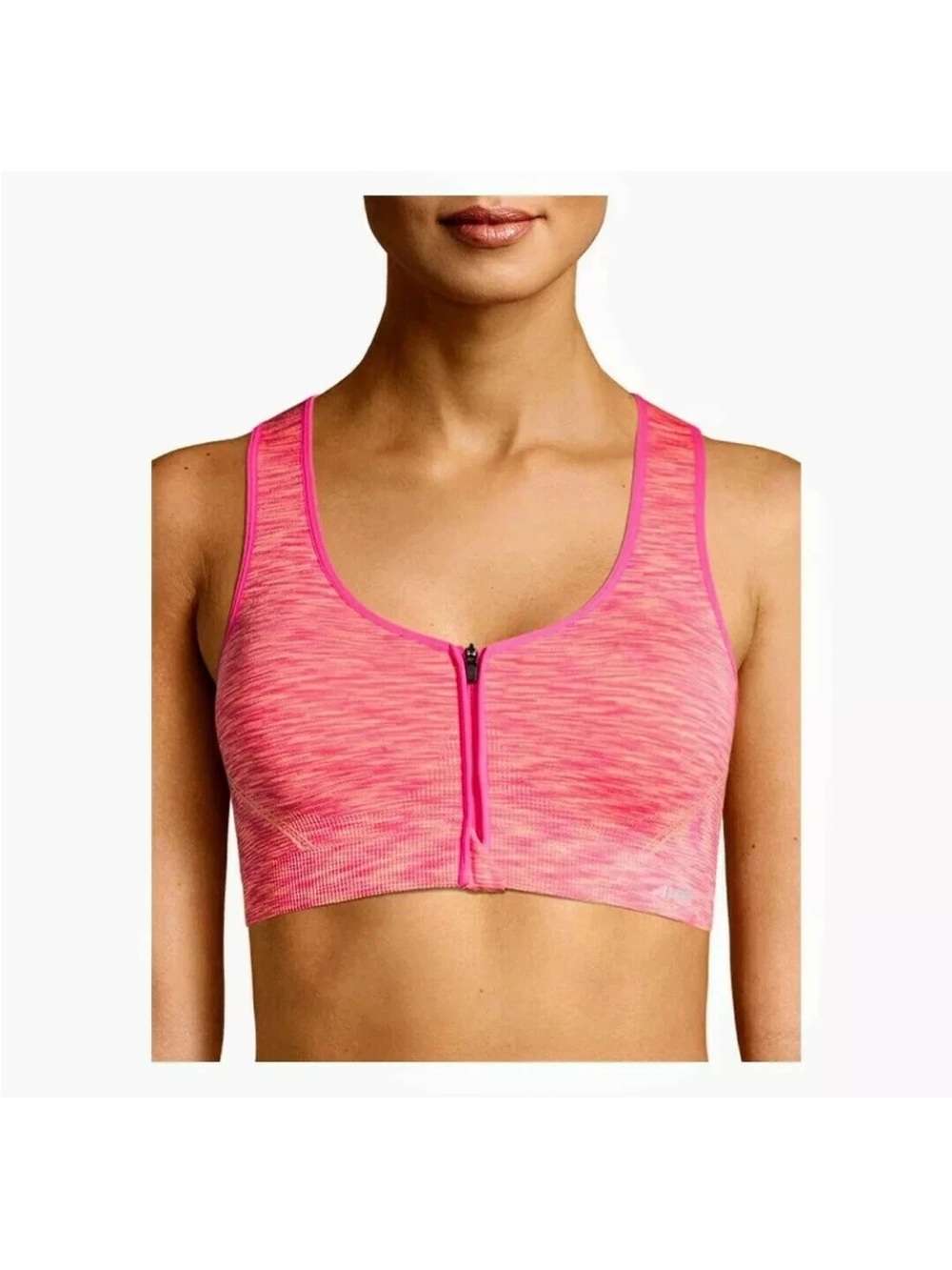Pink Front-Zip Sports Bra - Women Intimates size S